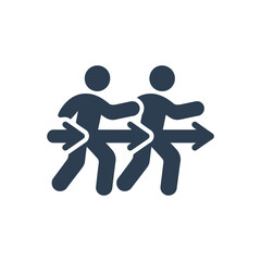 People Moving Forward Icon Isolated On White Background
