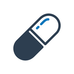 Pill and Medicine Icon Isolated On White Background