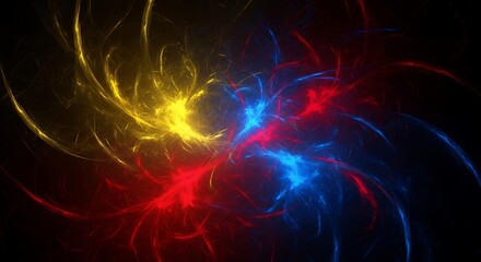 Abstract energetic fractal design featuring vibrant color swirls