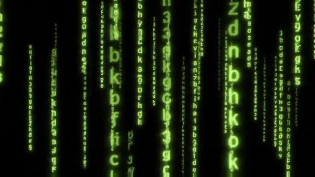 Green letters background animation 