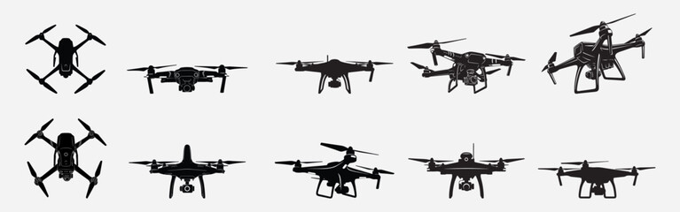 Set of Drone vector illustration on white background