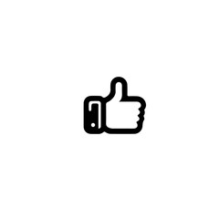 A simple thumbs up icon on a white background design