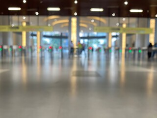 Jakarta, June 20, 2025. Background of the area inside the station with the ticket counter, the...