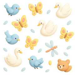 Naklejka premium seamless pattern with birds