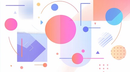 Obraz premium Abstract geometric design with pastel colors in a modern art style