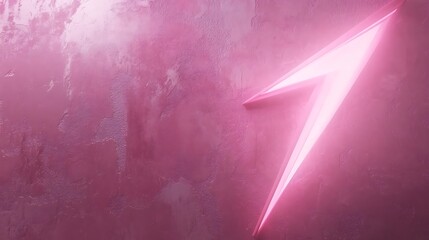 Abstract neon pink arrow on textured surface