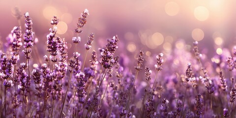 Naklejka premium Flower soft Bokeh Banner - Lavender