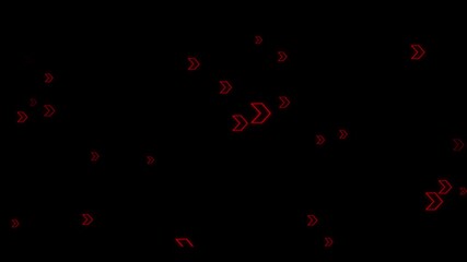 HD horizontal Arrow Flow left to right Seamless Loop Tech Video Background. abstract glossy arrows moving animation. red arrow motion black transparent background.