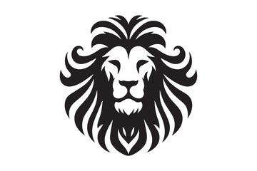 Fototapeta premium lion Silhouette logo. Beautiful, creative Black and White lioness, fighter, lionheart.