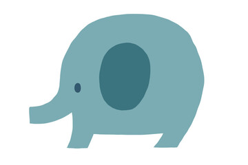 ゾウのベビーアイコンイラスト（動物モチーフ素材）