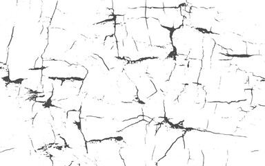 Grunge Cracked Surface Overlay, Vintage Broken Wall Texture, Distressed Concrete Pattern for Creative Digital Artwork.