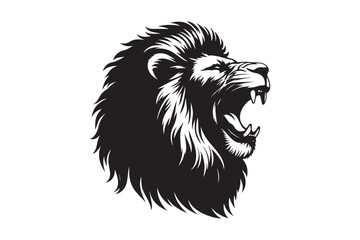 Fototapeta premium lion Silhouette logo. Creative Black and White lioness, fighter, lionheart.
