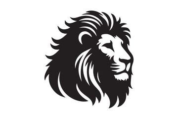 lion Silhouette logo. Creative Black and White lioness, fighter, lionheart.