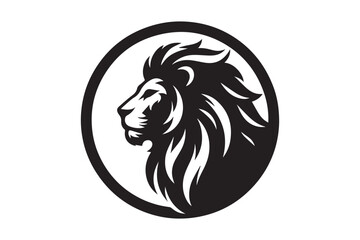 lion Silhouette logo. Creative Black and White lioness, fighter, lionheart.