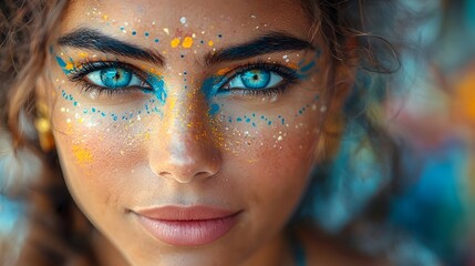 Vibrant and Creative Facial Portrait