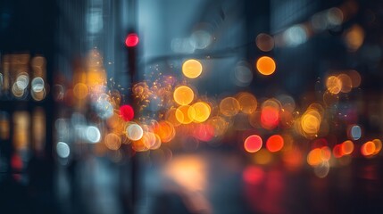 Bokeh of sparkling water droplets and glowing light reflections on dark black background for abstract festive ambiance or elegant celebration design