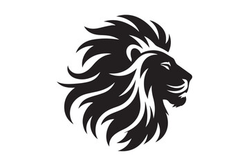 lion Silhouette logo. Creative Black and White lioness, fighter, lionheart.