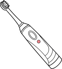 Obraz premium White electric toothbrush drawing is perfect for hygiene and dental care projects.