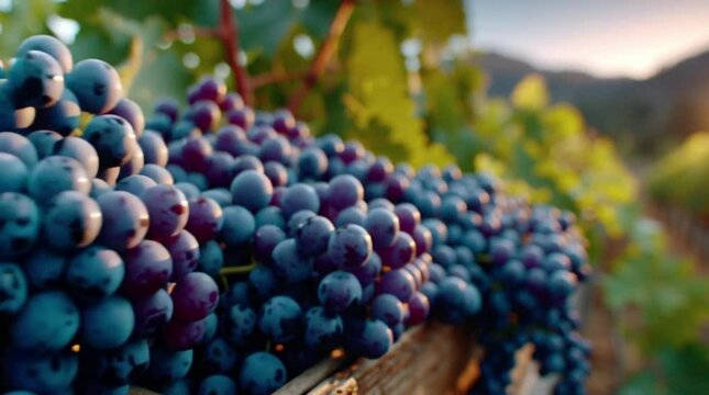 dark grape in the vineyard