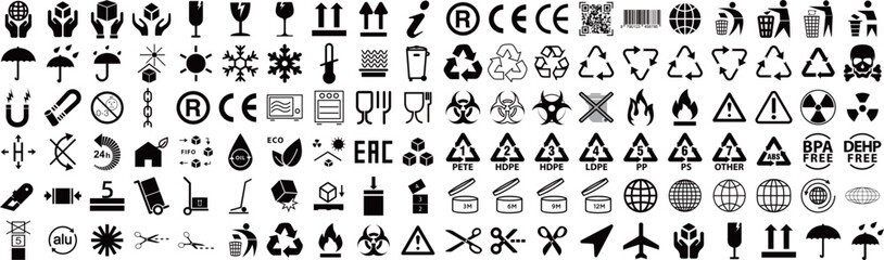pack label for product packaging design.Product and Delivery icon set. Shipping, logistics, Package, truck and cargo symbol.