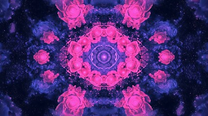 Abstract symmetrical design with vibrant colors