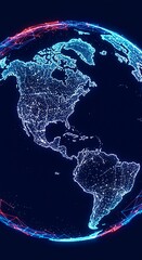 Digital globe illustration americas
