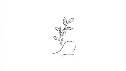 Simple line art of a plant sprout