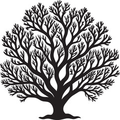 Obraz premium Coral Silhouette Vector Format - Black Underwater Sea Life Illustration Design