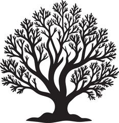 Obraz premium Coral Silhouette Vector Format - Black Underwater Sea Life Illustration Design