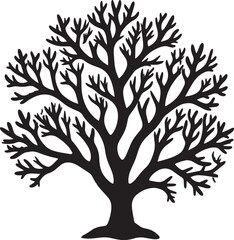 Obraz premium Coral Silhouette Vector Format - Black Underwater Sea Life Illustration Design