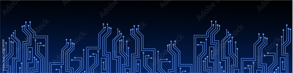 Wall mural blue circuit line background vector, depicting a futuristic technological network. ideal for it pres
