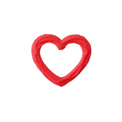 Red heart shape with textured outline