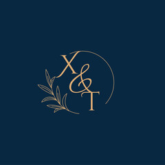 XT Initial Wedding Monogram Logo with Minimalistic Style