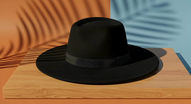 Stylish Black Fedora Hat Mens Fashion Accessory