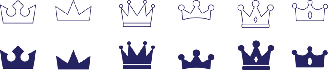  crown icon, stylized ,vector illustration,black and white,line art,minimalist,simple,flat design,icon,symbol,silhouette