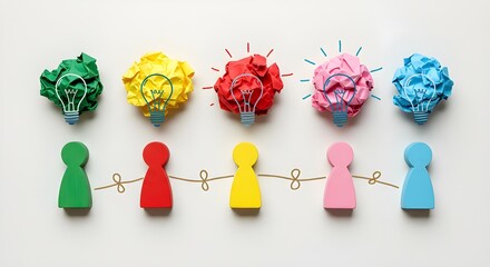 Creative brainstorming session, diverse team innovation, collaborative idea generation concept