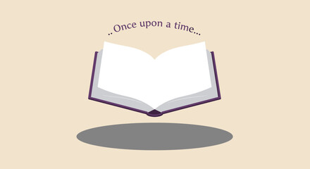 An open book invites readers to embark on a journey with the timeless phrase once upon a time