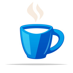 Warm milk in a cup vector isolated illustration