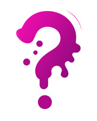 Pink question mark with playful splash design