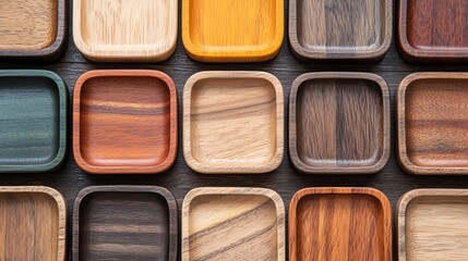 Fototapeta premium Lunchboxes crafted from organic wood, perfect for plastic-free lifestyles