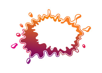 Multicolored splash with spiky edge form