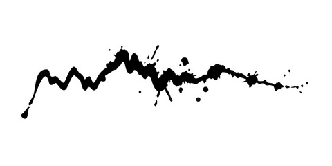 Obraz premium Textured brushstroke with black ink splatter