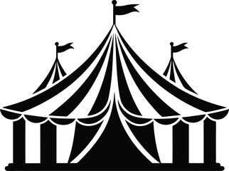 circus tent black silhouette vector illustration,circus tent  icon