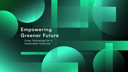 Green Technology Abstract Background with Geometric Shapes