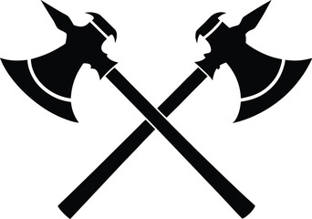  Two axe silhouette vector, axe icon illustration