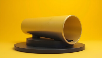 Rolled yellow paper or fabric. Represents abstract textures, backgrounds, or creative materials. Simple and versatile.

