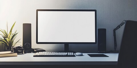 Computer Display Mockup Desk