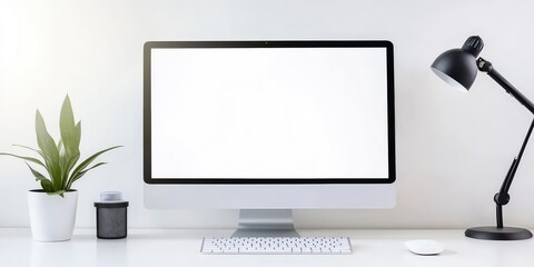 Computer Display Mockup Desk