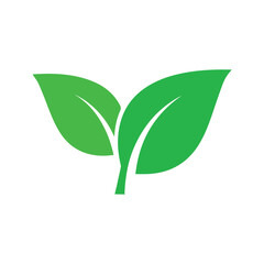Green Leaf Ecology Vector Icon - Nature & Environment Symbol on a white background