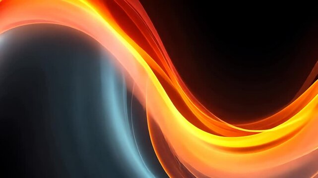 Abstract Fire and Ice Swirl - Dynamic Motion of Contrasting Elements, Heat and Cool